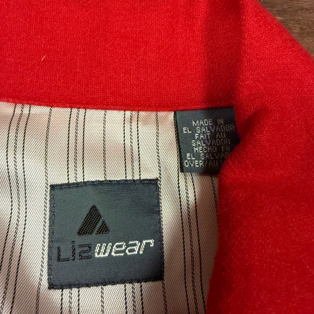Vintage Lizwear Vest Wool Blend Vest Button Front Cabincore | Red | Size Large - Picture 3 of 8